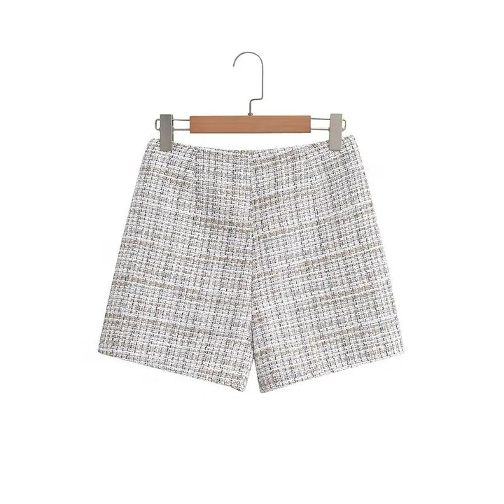 Dame Tweed-shorts med elegant struktur og høj taljeudskæring Stilla