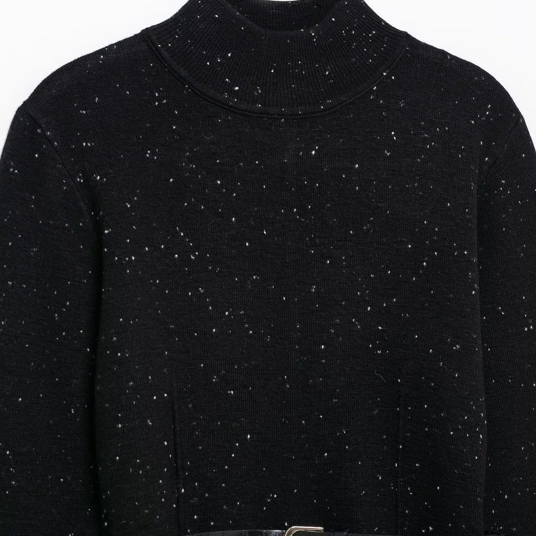 Femme Cozy Rullekravepullover med justerbart bælte Stilla
