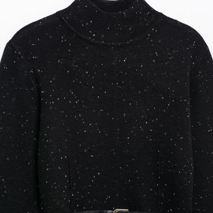 Femme Cozy Rullekravepullover med justerbart bælte Stilla