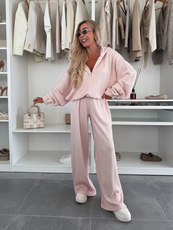 Kvinders fleece overall med lynlås og brede ben Skovae