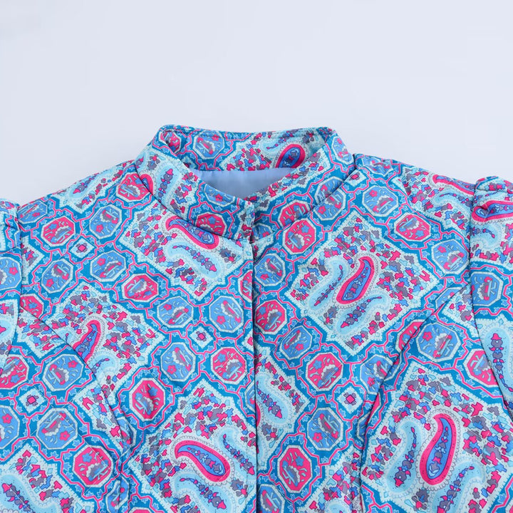 Kvinders fashionable quilted jakke med unik mønstertryk Stilla