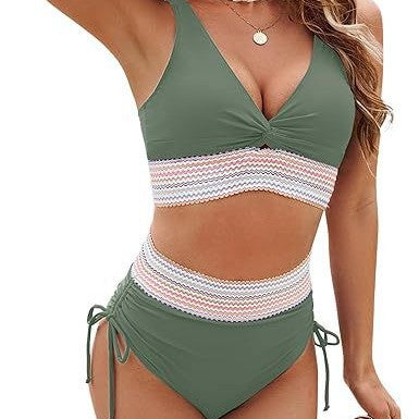 Dame Højskåret Justerbart Bikini Sæt med Stilfuldt Design Stilla