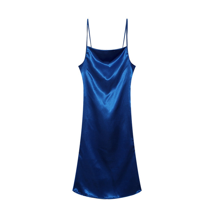 Dame Satin Slip Kjole Stilla