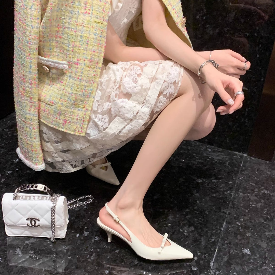 Dame Elegant Slingback Spidse Tæer Hæle Stilla