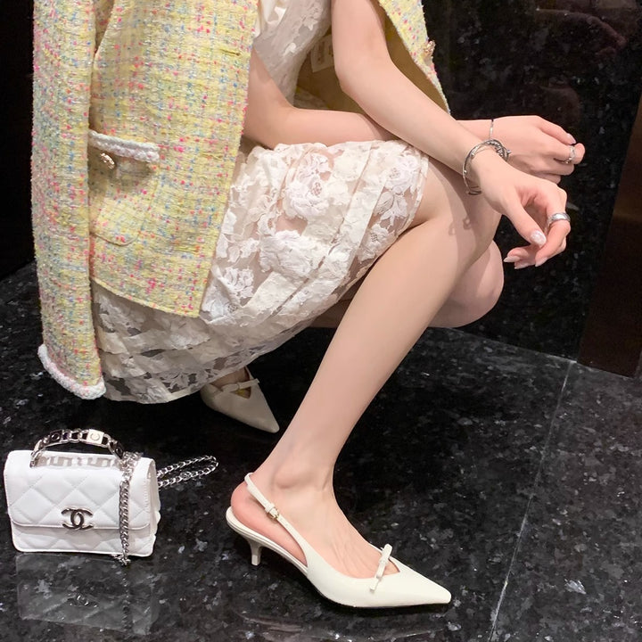 Dame Elegant Slingback Spidse Tæer Hæle Stilla