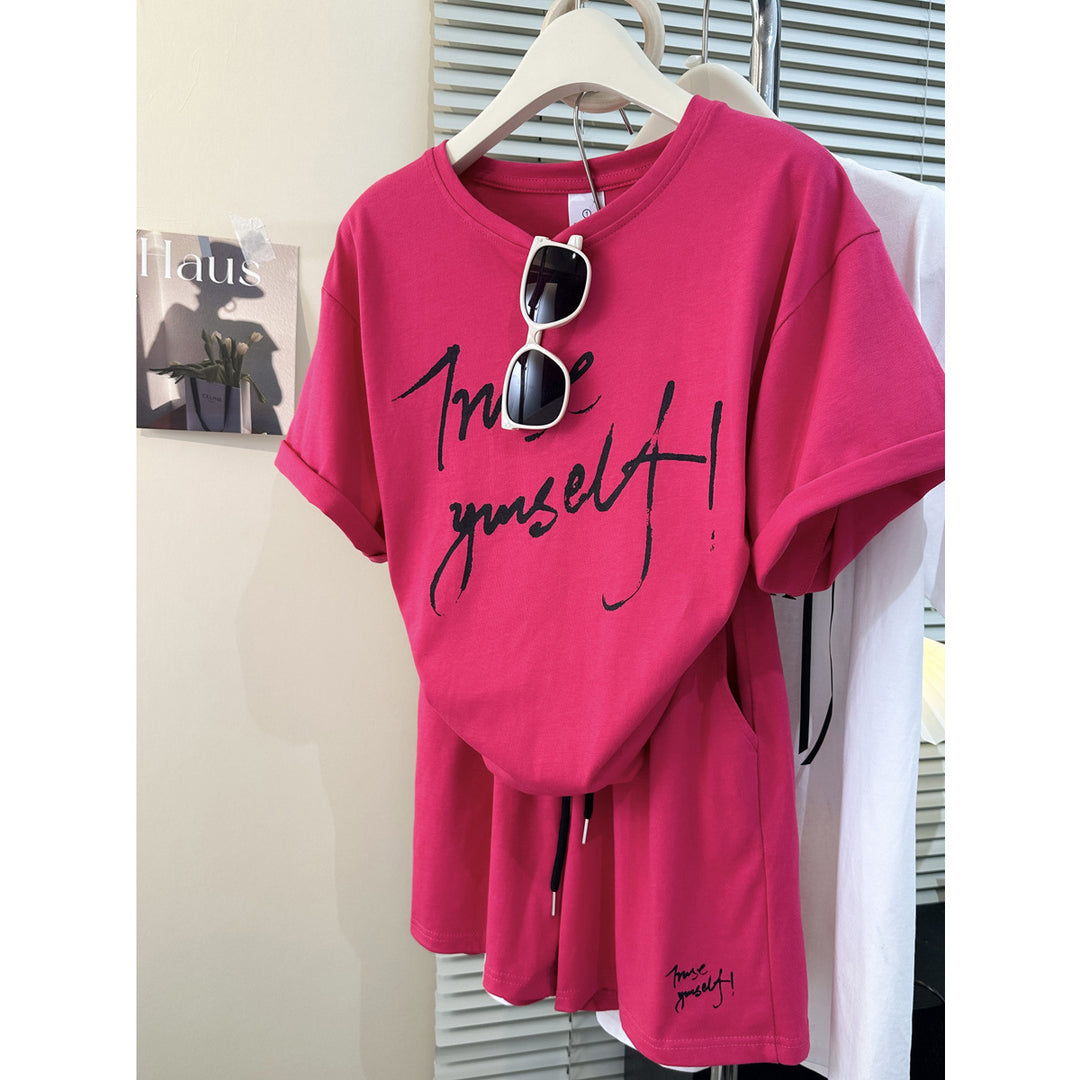 Dame Oversized Grafik-T-shirt med kreativt print Stilla