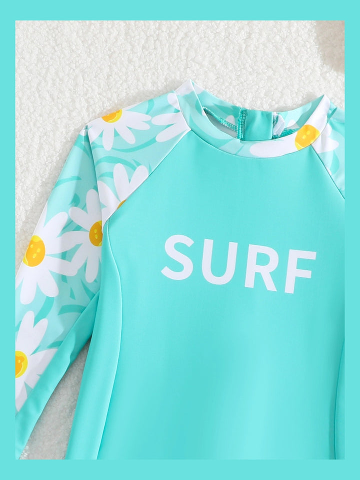 Damer Surfdragt med lange ærmer og blomstret design Stilla