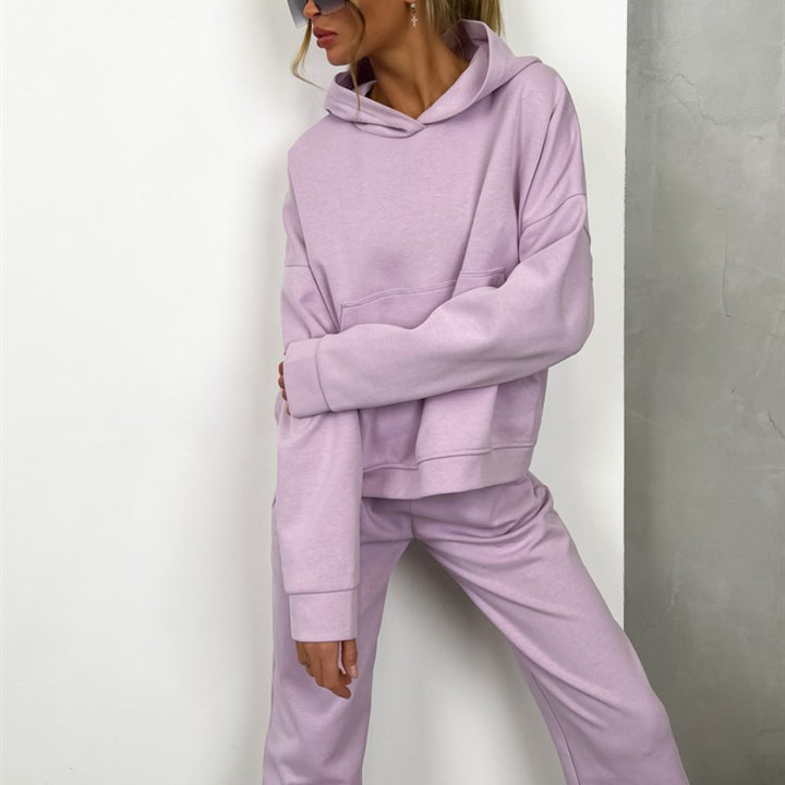 Damer sporty hoodie sæt lavet af blødt bomuldsstof Skovae