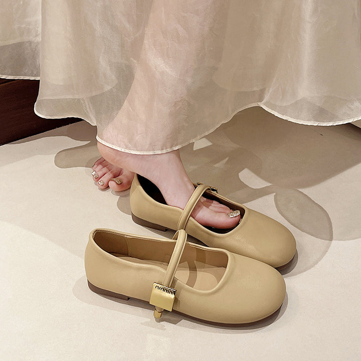 Dame Ballerinas med moderne rem og elegant lukning Stilla
