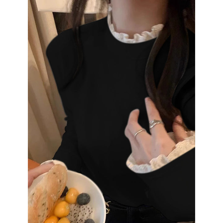 Femme Rüsch Mock Neck Langærmet-Top Stilla