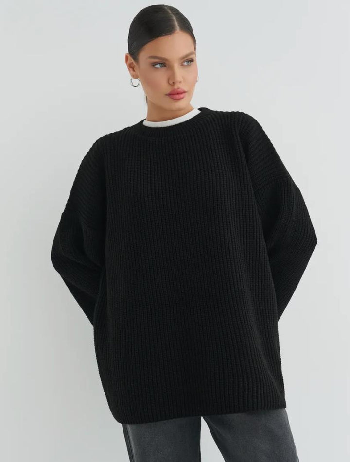 Dame Oversized Strikpullover med struktureret design og afslappet pasform Stilla