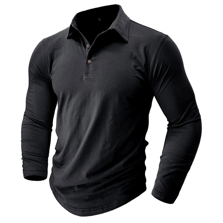 Herrer Langærmet Poloshirt med høj kvalitet bomuld og elegant snit Stilla
