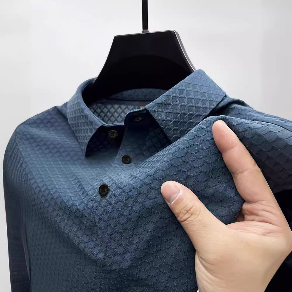 Herrer struktureret Performance Button-Up-Skjorte Stilla