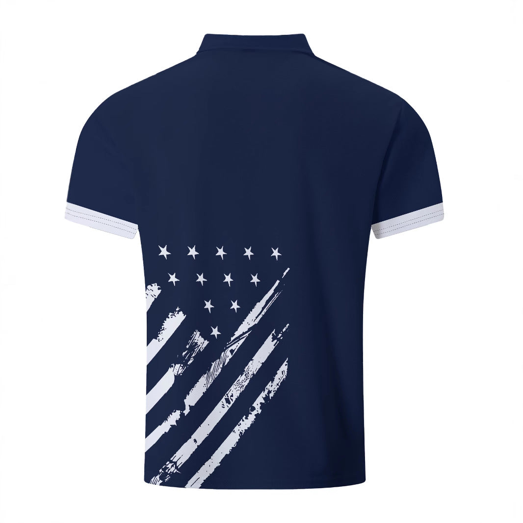 Herrer Poloshirt med dynamisk Stars-and-Stripes-design Stilla