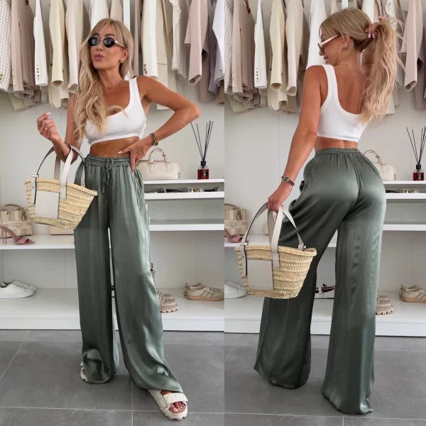Dame Elegant og behagelig Satin-bukser Stilla