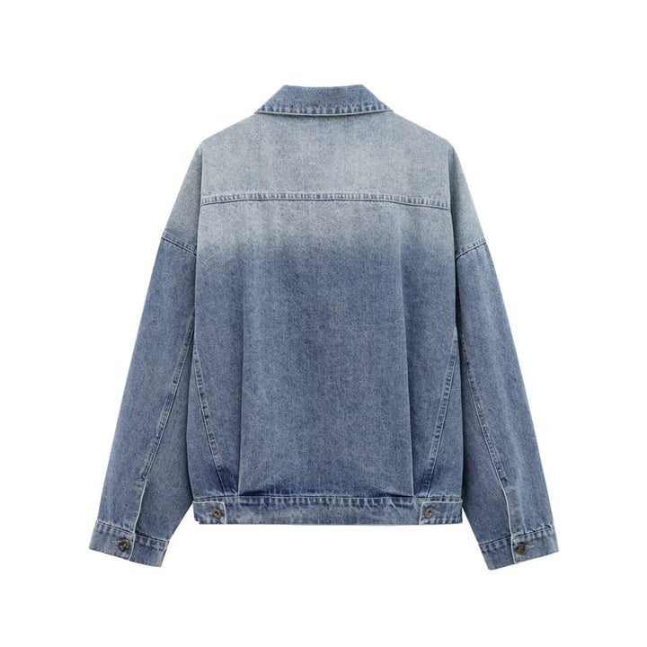 Femme Oversized Denim-jakke med Klassisk Knaplukning Stilla