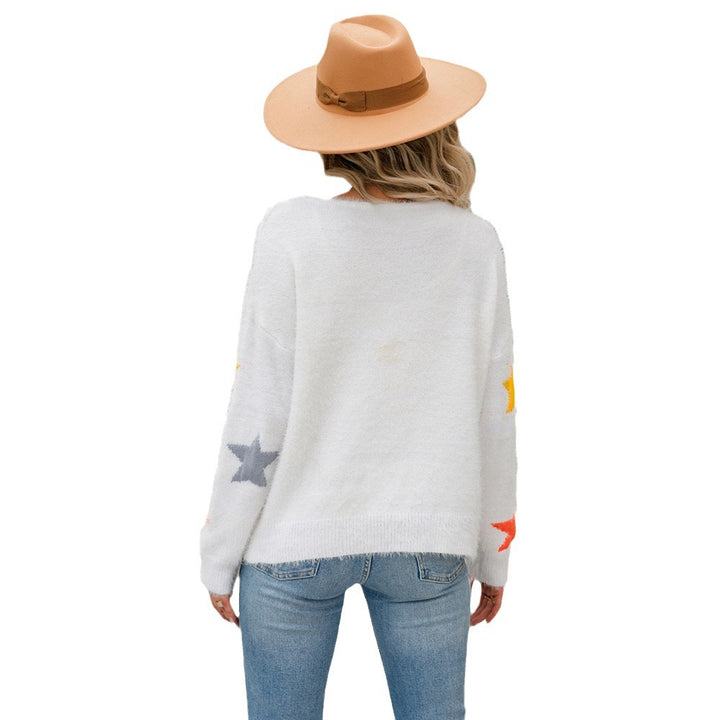 Damer fashionabel sweater med stjernemotiv Stilla
