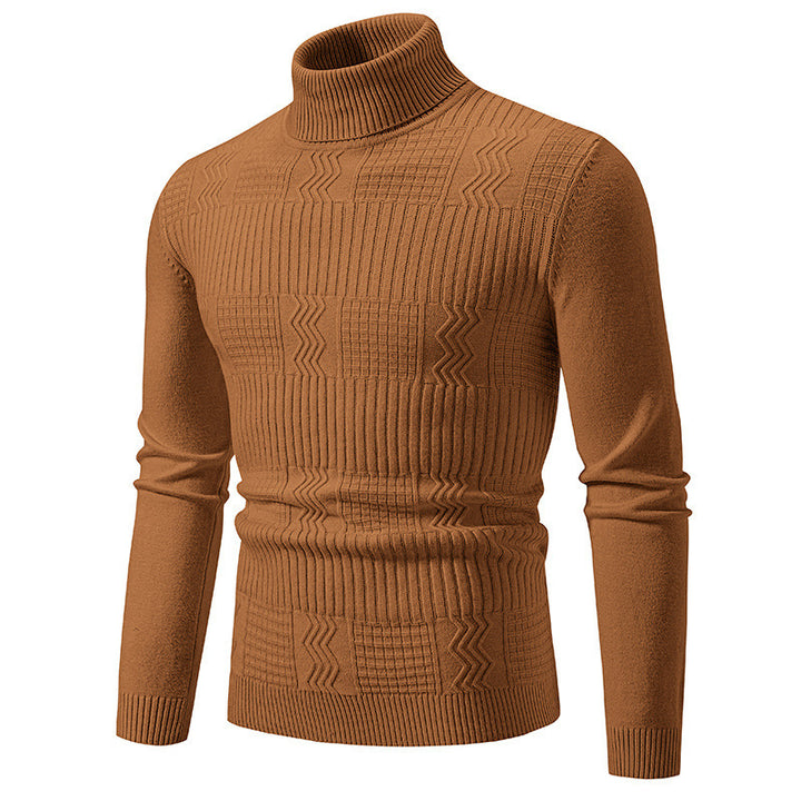 Herren moderigtig turtleneck sweater med struktureret mønster Stilla