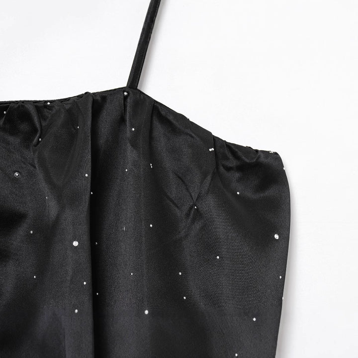 Femme Puffærmet Satin-Crop-Top Stilla