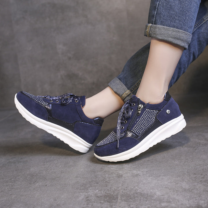 Dame mode Sneakers med glitrende accenter og komfortabel lynlås Stilla