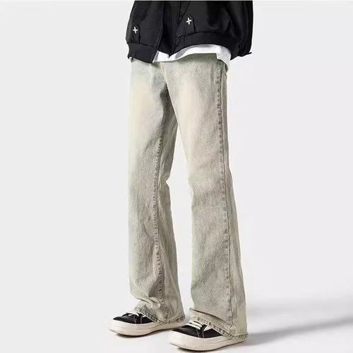 Herrer mode Flared Jeans i afslappet vintage-look med unik vask og komfortabel pasform Stilla