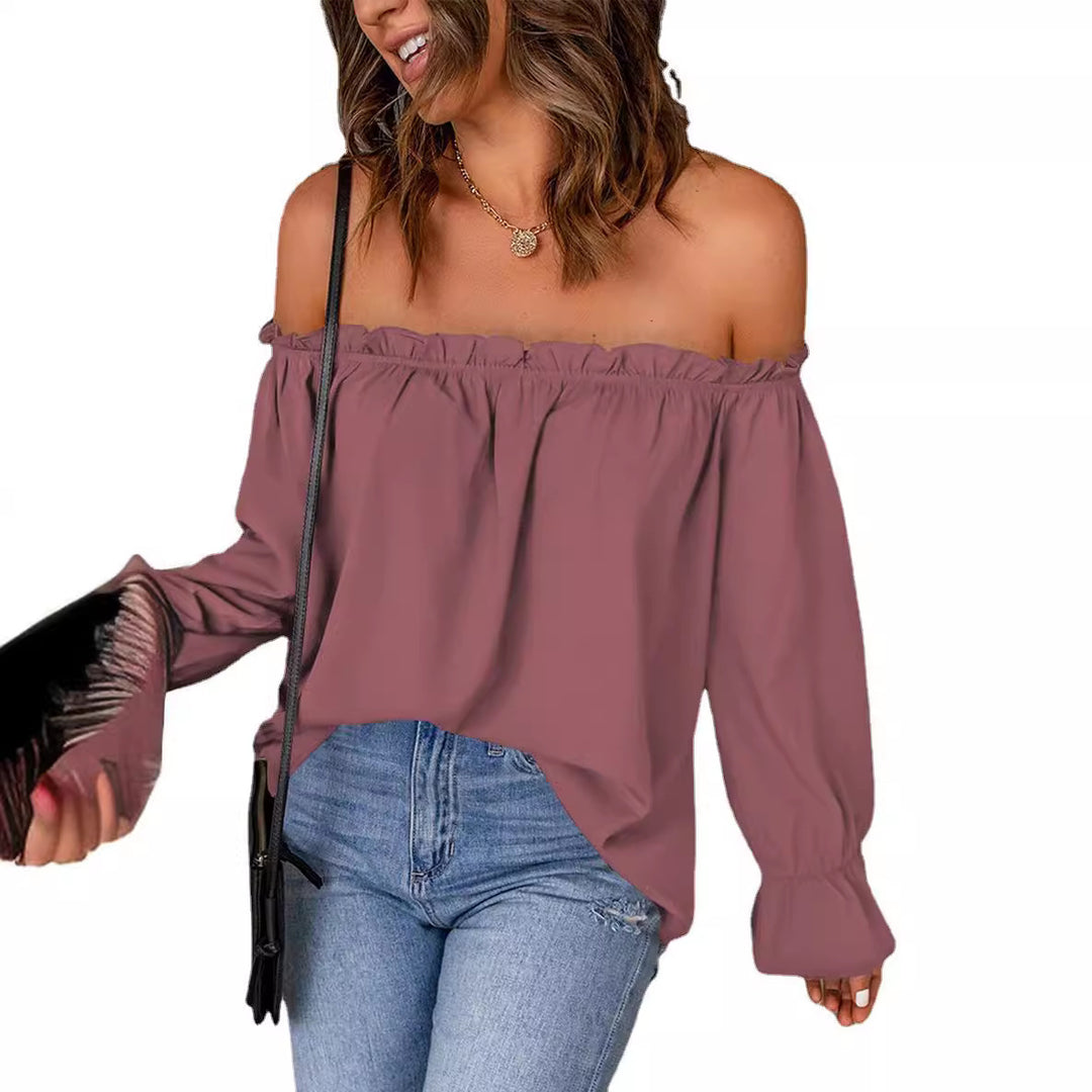 Dame Off-Shoulder Bluse med Rüschendetails Stilla