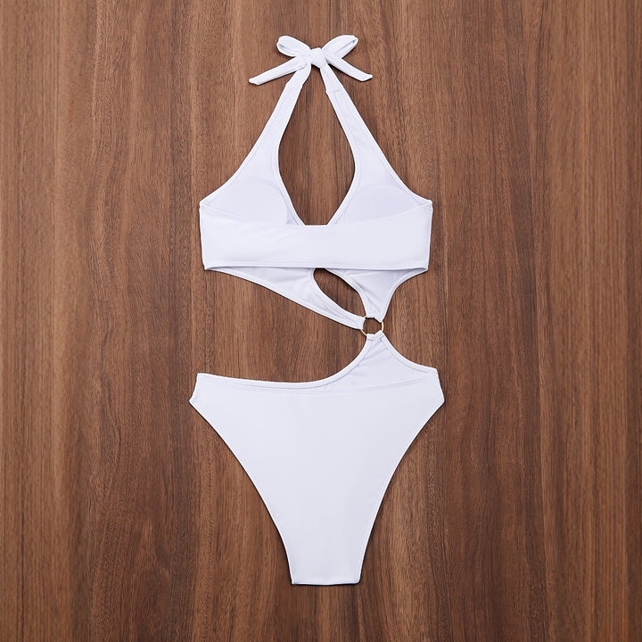Dame Éntre One-Piece Badedragt med dyb V-Udskæring og innovativt Cut-Out-Design Stilla