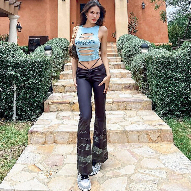 Dame trendy Cut-out Crop Top Skovae