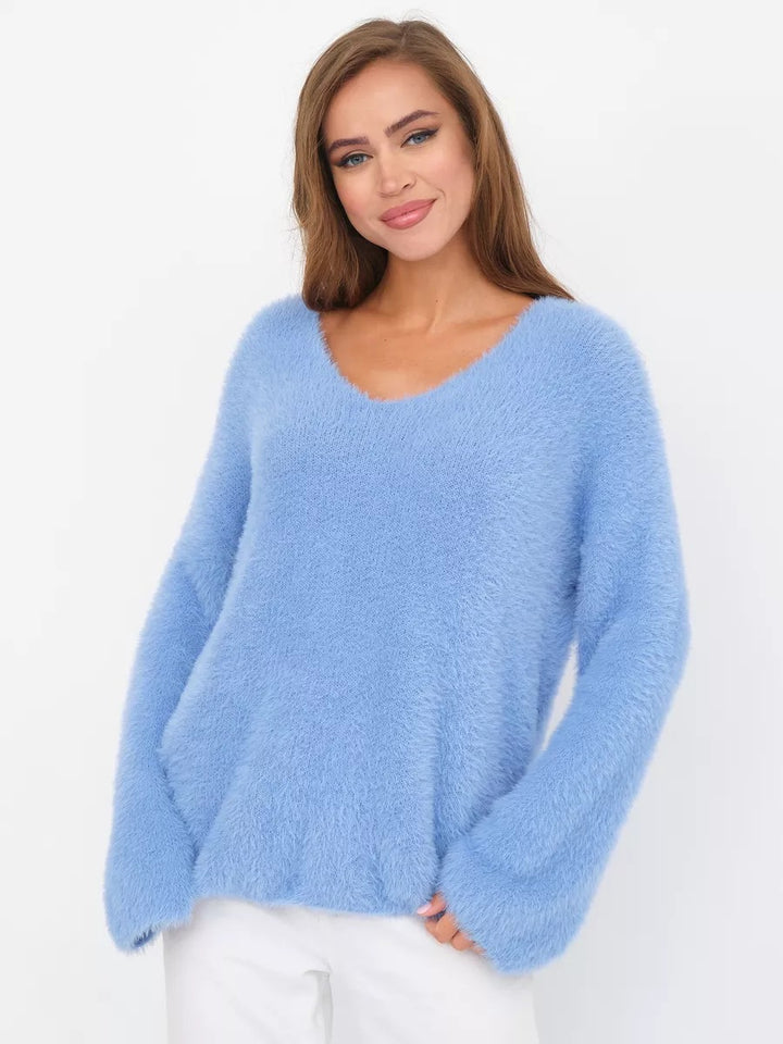 Dame hyggelig strikpullover med løs pasform og elegante detaljer Stilla
