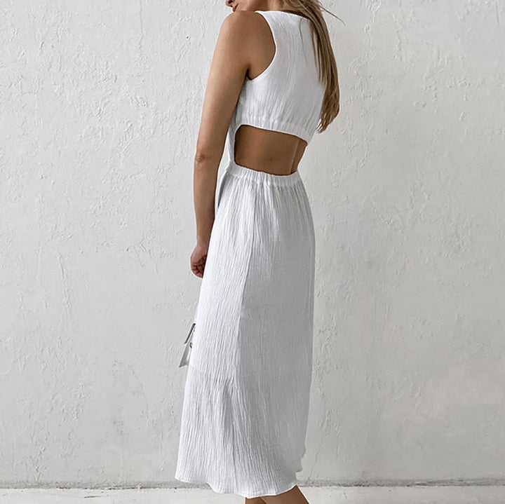 Dames Maxikjole med elegante Cut-Out-detaljer og svingende kant Stilla