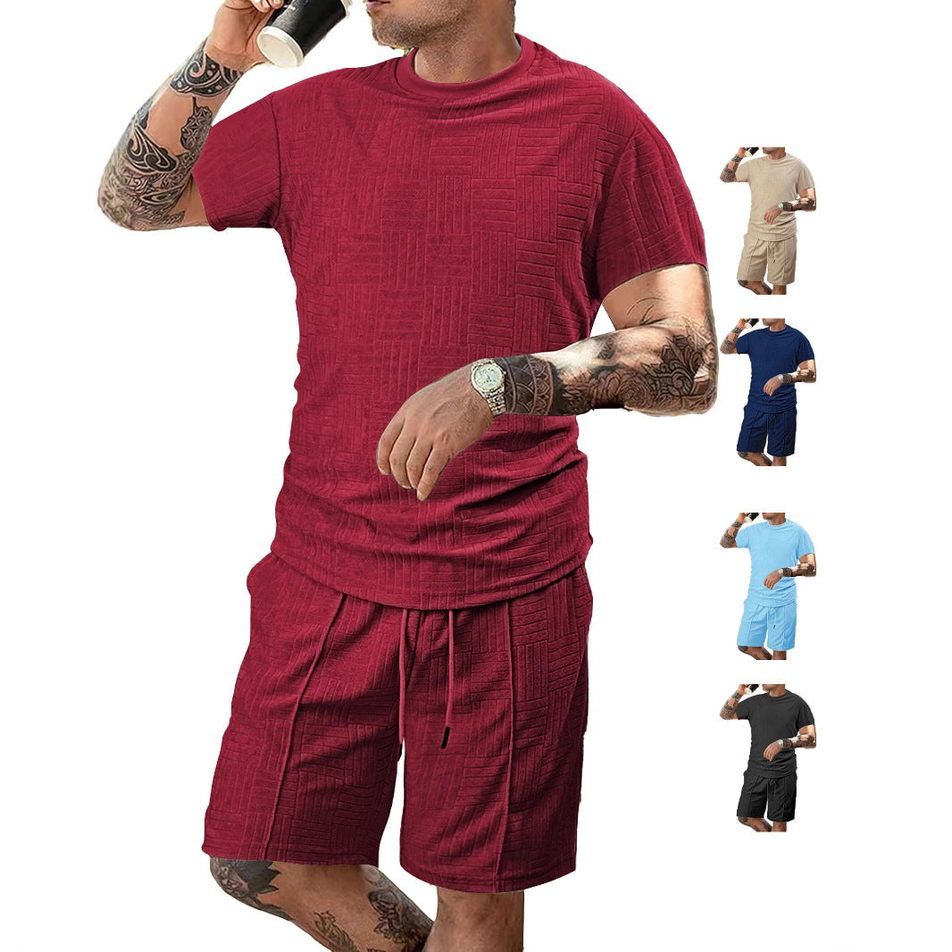 Herrer sportoutfit med åndbart kortærmet shirt og shorts Stilla