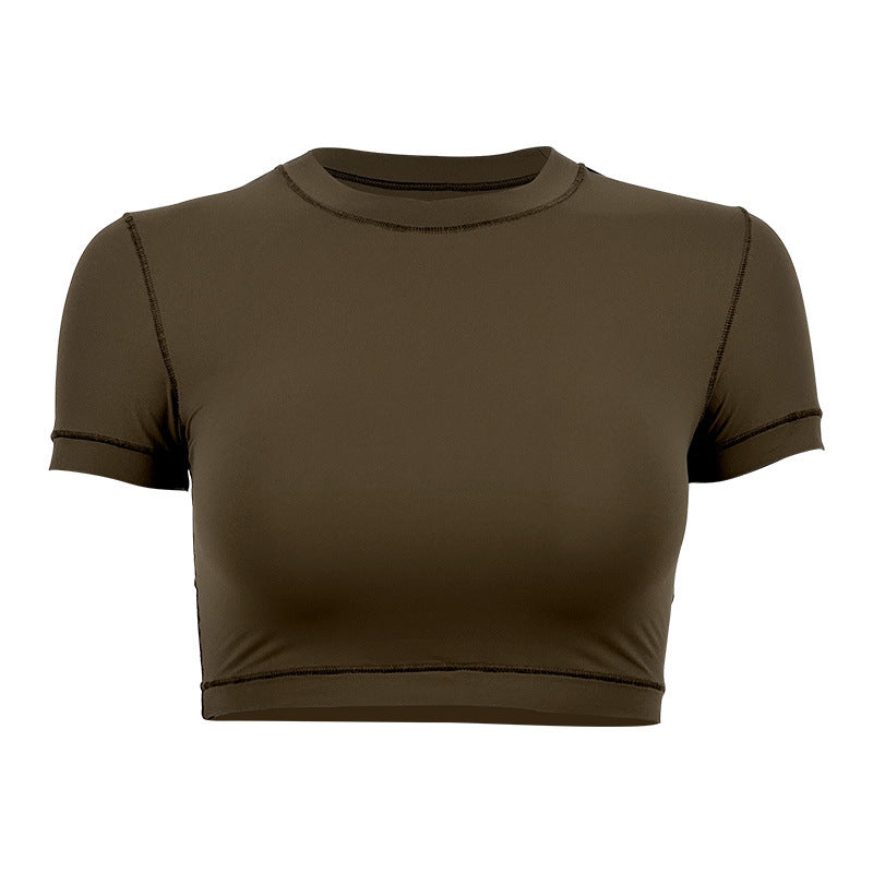 Dame sporty Crop-Top med høj åndbar stofteknologi og figursyet snit Stilla