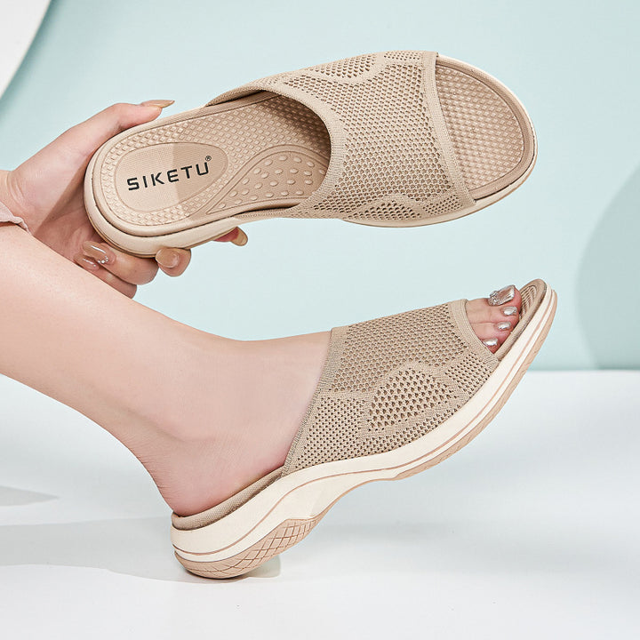 Dame Komfort-sandaler med åndbare netindsatser og polstret sål Stilla