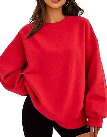 Damer Casual Oversized Sweater med Løs Pasform Skovae