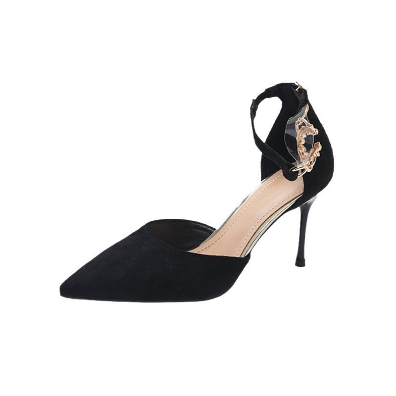 Dame spidse stilettosko med elegant ankelrem-design Stilla