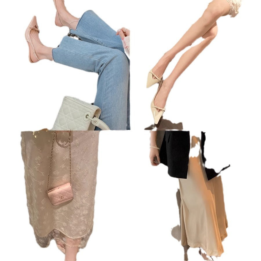 Dame Elegant Slingback Spidse Tæer Hæle Stilla