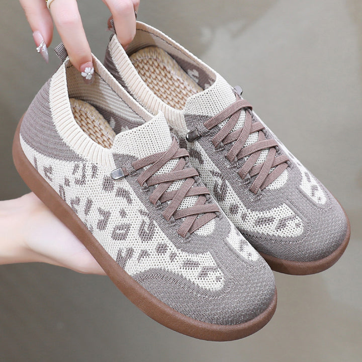 Femme Stilfulde Casual Strik-Sneakers Stilla
