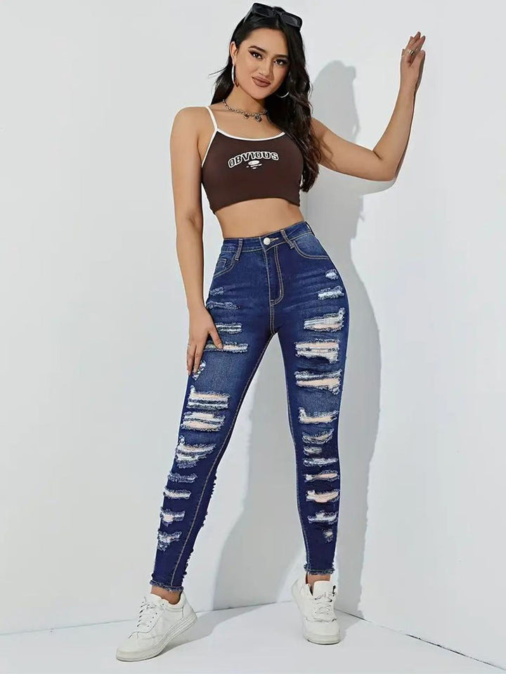 Kvinder Revne Højtaljede Skinny Jeans Stilla