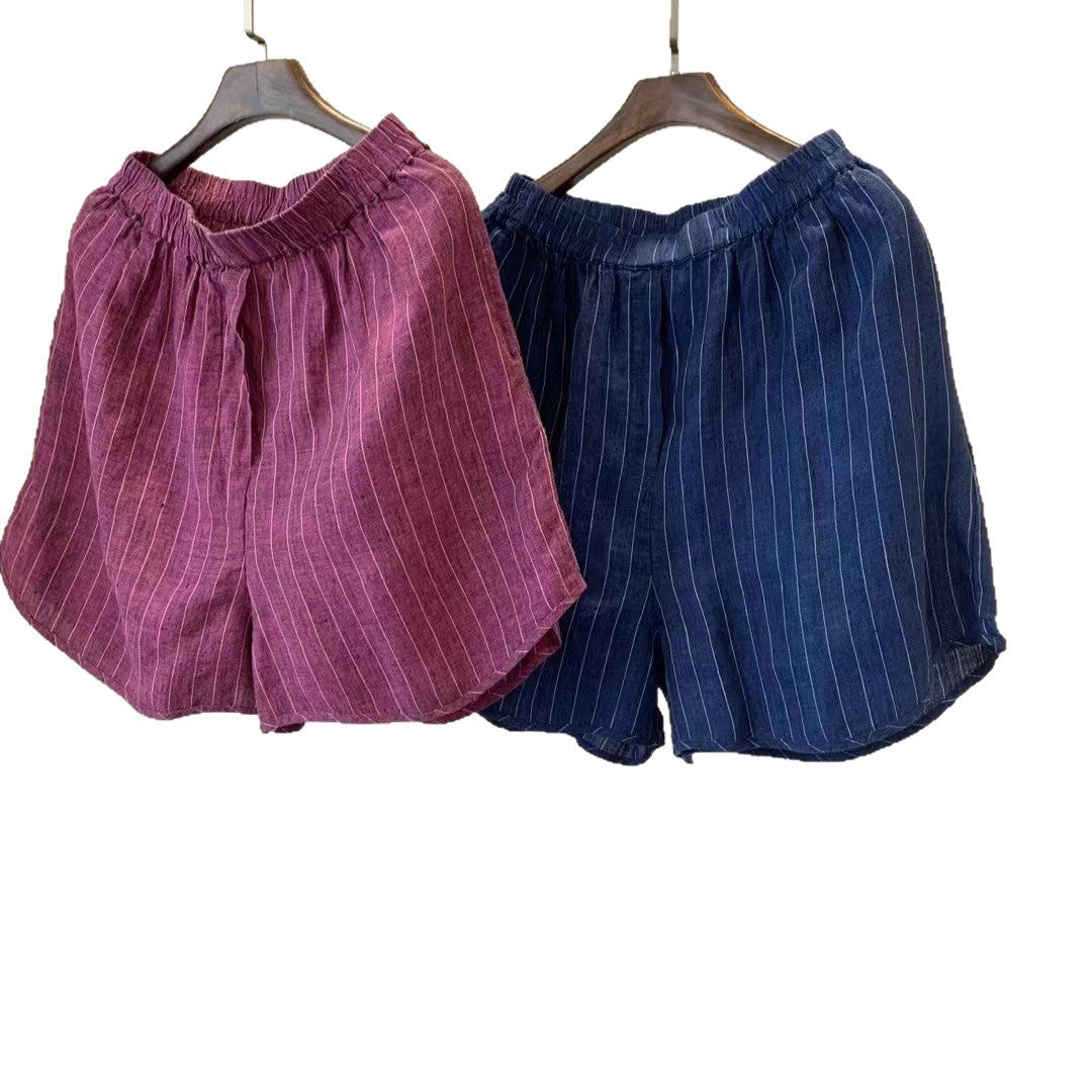 Femme Letvægt Stribet Relaxed Fit Shorts Stilla