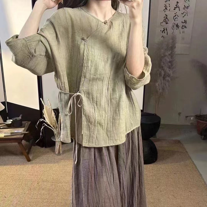 Dame asymmetrisk Button-Up Tunika Stilla