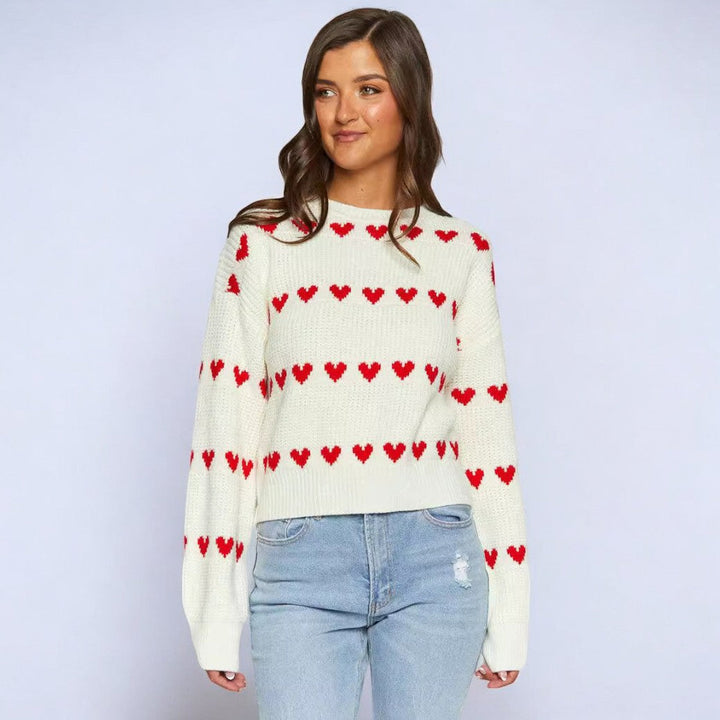 Stilla | Smuk Pullover Med Hjerte Mønster