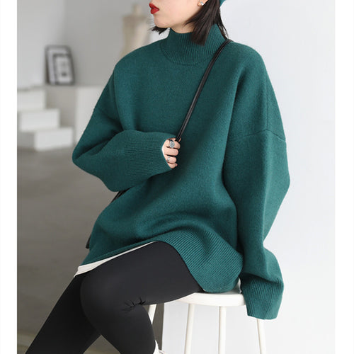 Femme Høj Hals Overdimensioneret Strikpullover Stilla