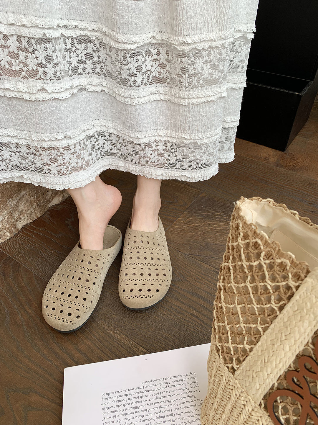 Femme Åndbare Perforerede Slip-On Clogs Stilla