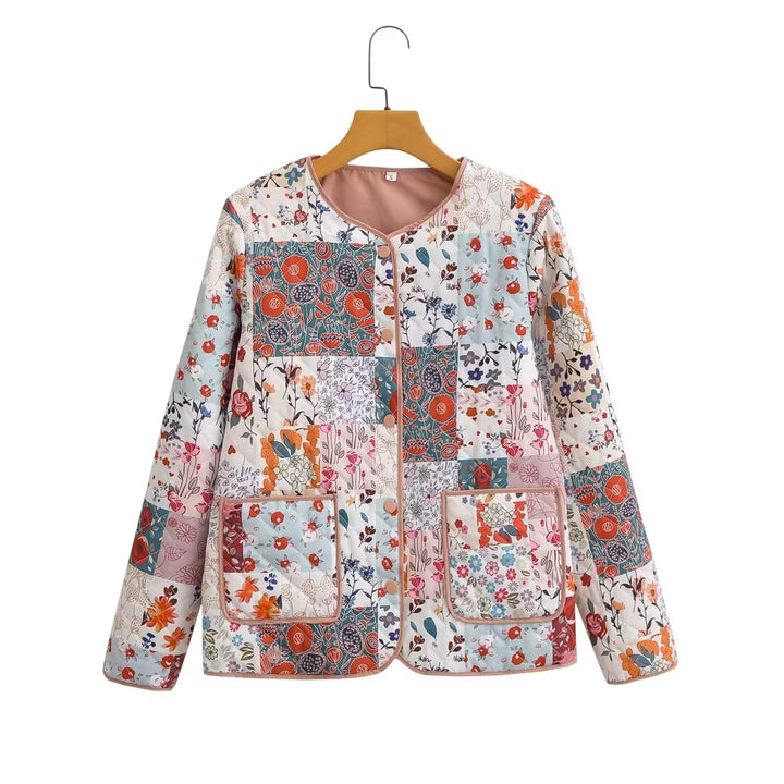 Femme Floral Patchwork Steppjakke Stilla