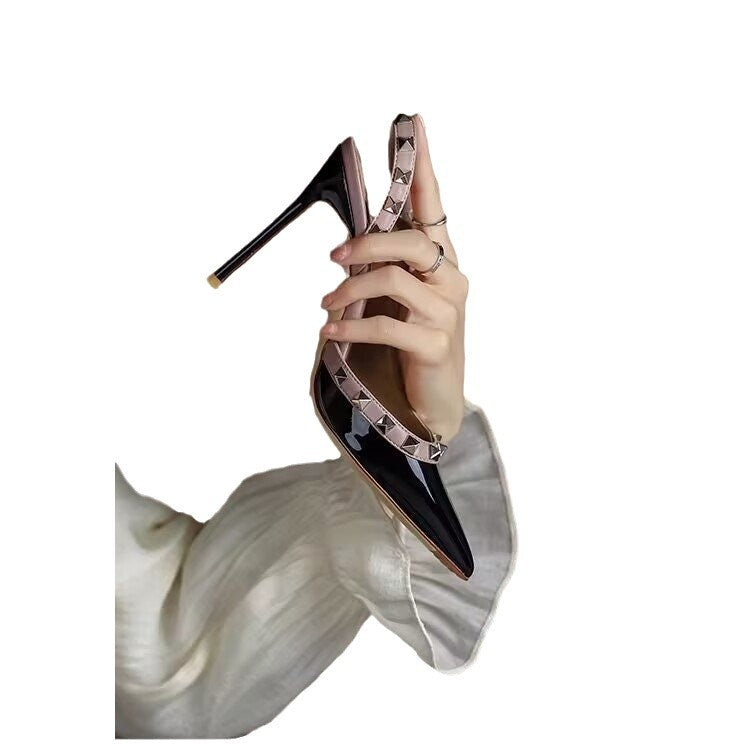 Dame Slingback Stiletto-hæle med dekorativ nittebesætning Stilla