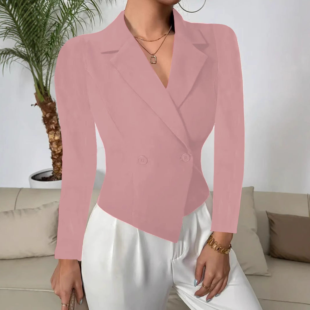 Dame figursyet blazer i vintage stil med dobbelt-trykknap lukning Stilla