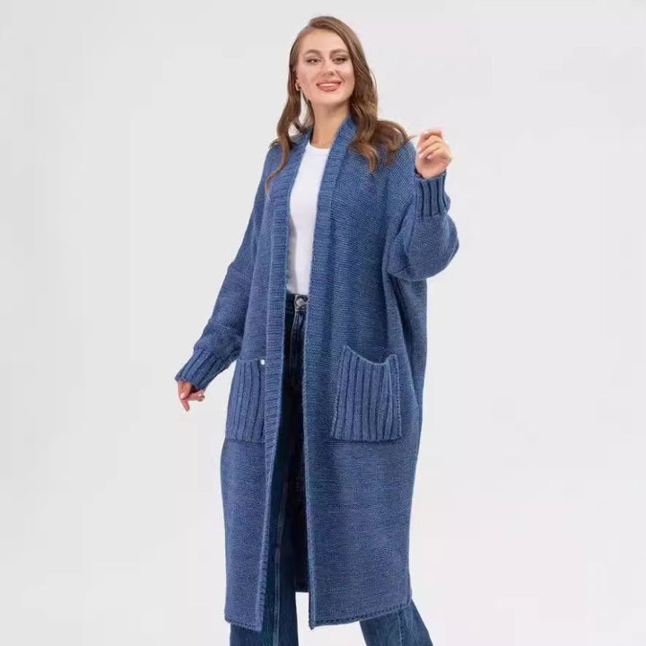 Dame Behagelig Strikfrakke med store lommer og oversized pasform Stilla