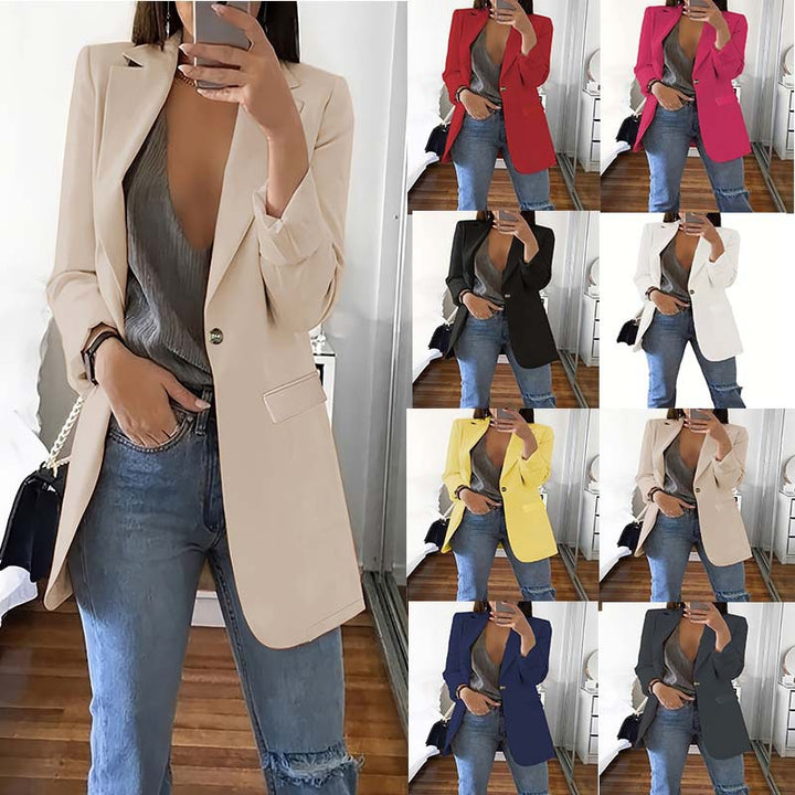 Damer Elegant Blazer med dyb V-hals og smal pasform Stilla