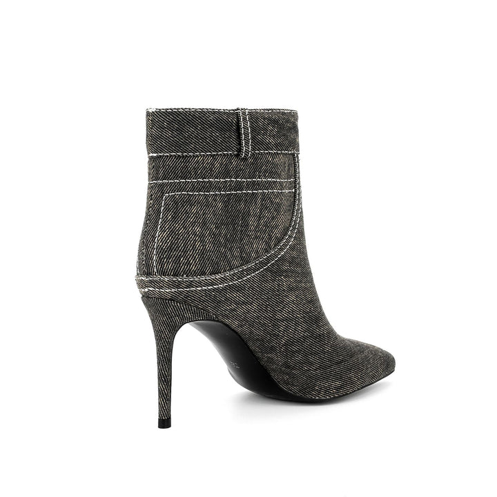 Dame Spids-Tå Denim Støvletter med skulptureret Stiletto-Hæl Stilla