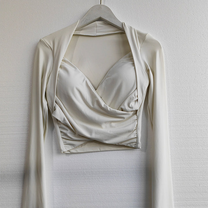 Dame Chice og elegant bluse med draperet design Stilla